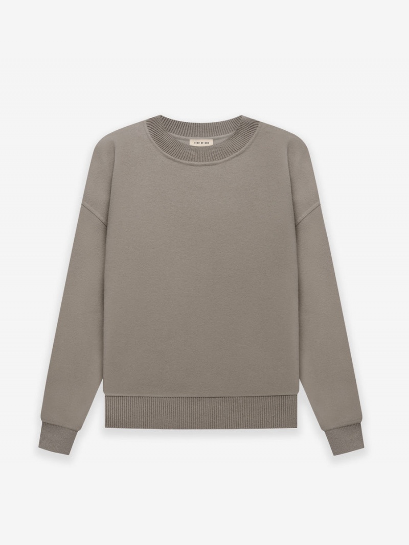 Fear Of God Wool Cashmere Crewneck Dusty Concrete | FOG-SN593290