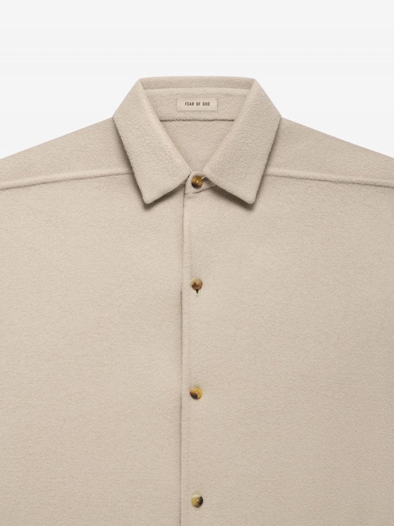 Fear Of God Wool Cashmere Shirt Dusty Beige | FOG-SN593486