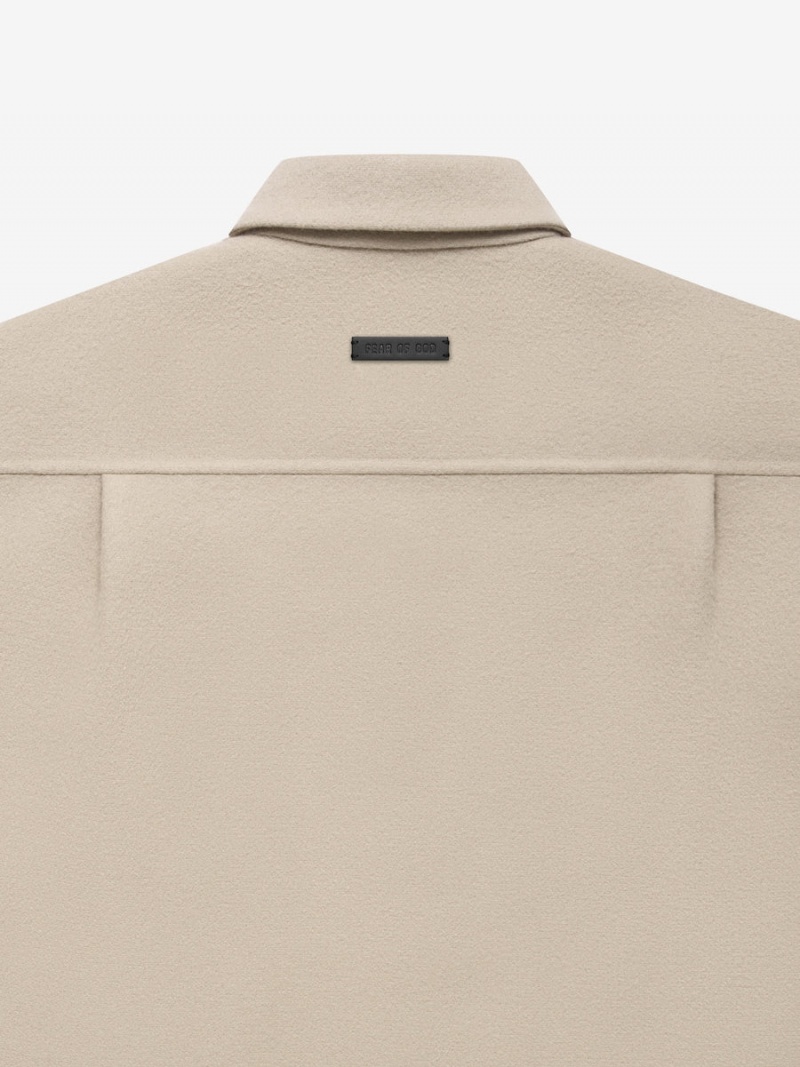 Fear Of God Wool Cashmere Shirt Dusty Beige | FOG-SN593486