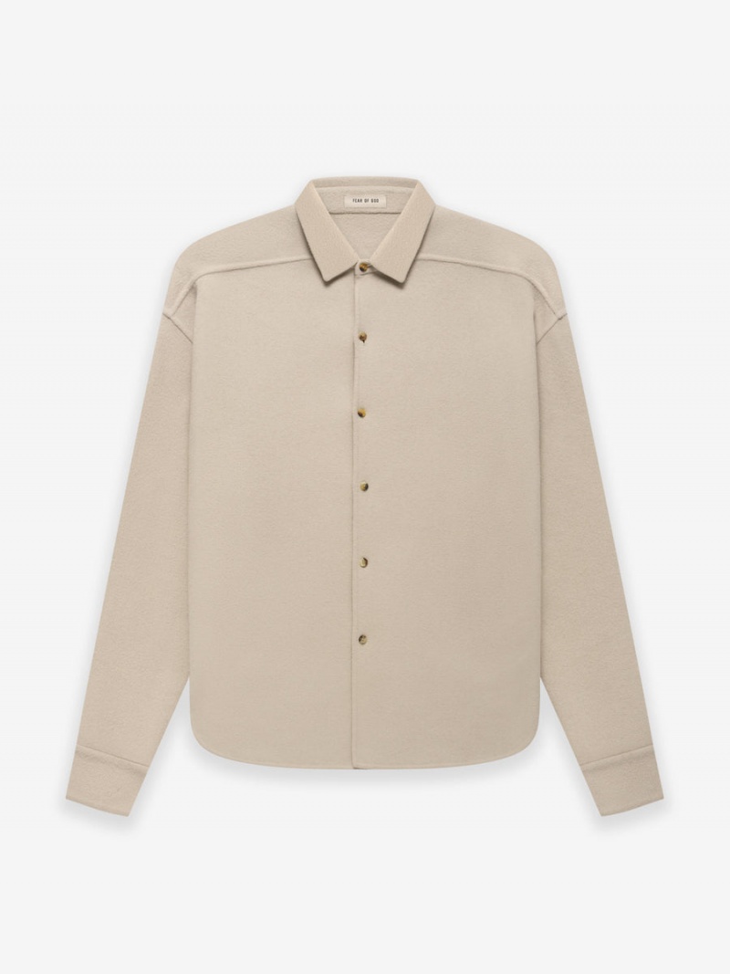 Fear Of God Wool Cashmere Shirt Dusty Beige | FOG-SN593486