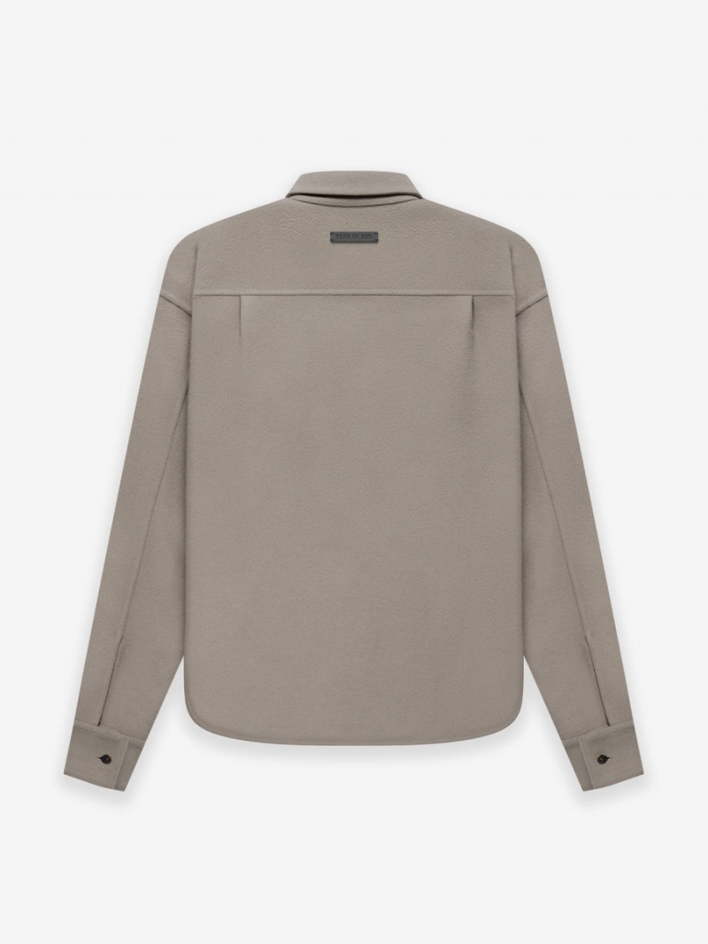 Fear Of God Wool Cashmere Shirt Dusty Concrete | FOG-SN593485