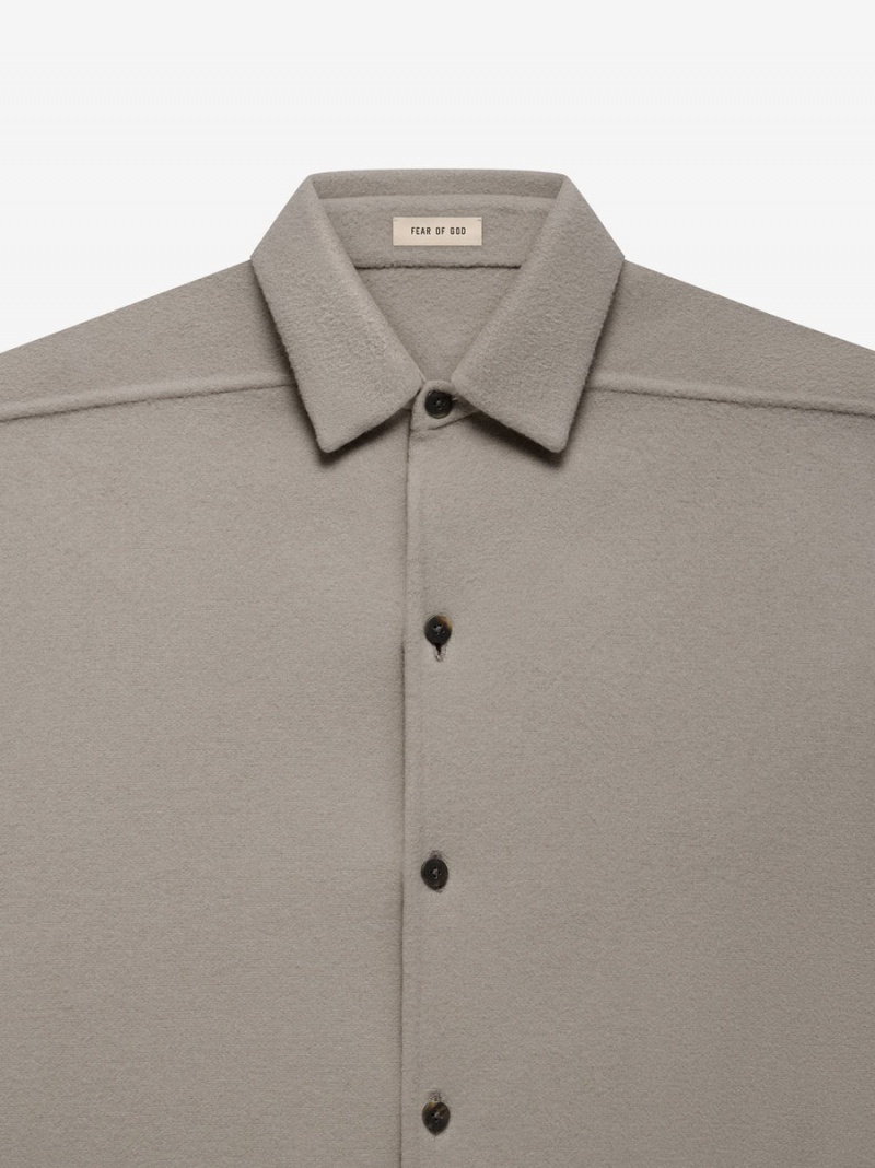 Fear Of God Wool Cashmere Shirt Dusty Concrete | FOG-SN593485