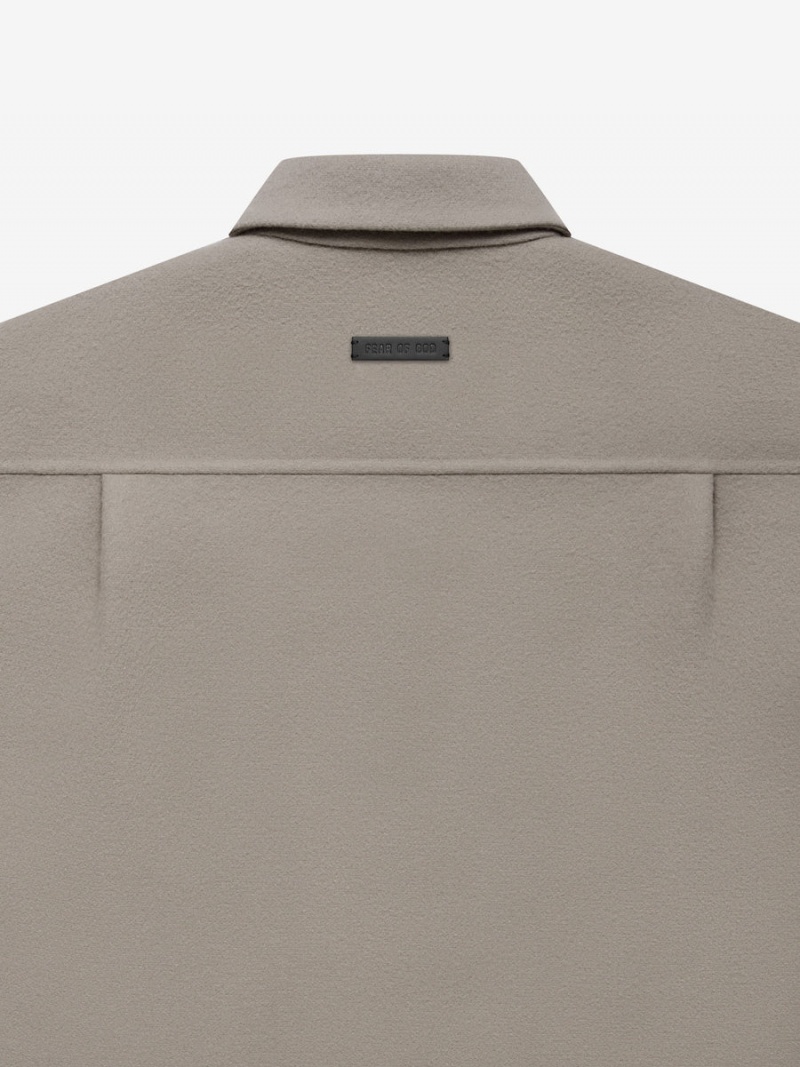 Fear Of God Wool Cashmere Shirt Dusty Concrete | FOG-SN593485