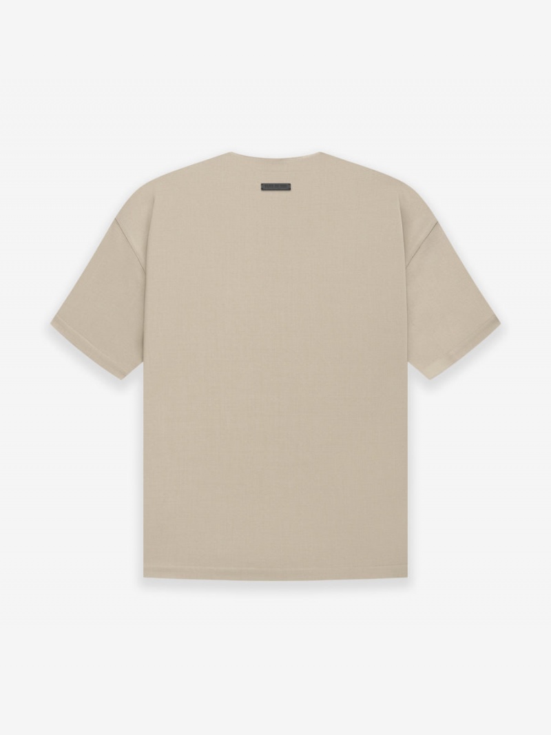 Fear Of God Wool Crepe Tee Dusty Beige | FOG-SN593285