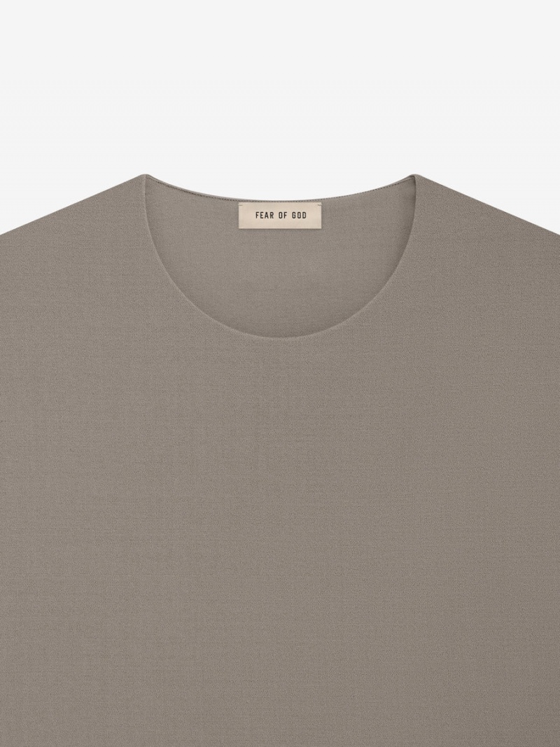 Fear Of God Wool Crepe Tee Dusty Concrete | FOG-SN593283