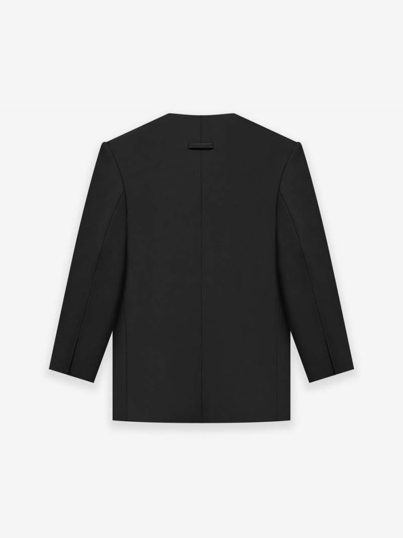 Fear Of God Wool Lapelless Jacket Black | FOG-SN593387