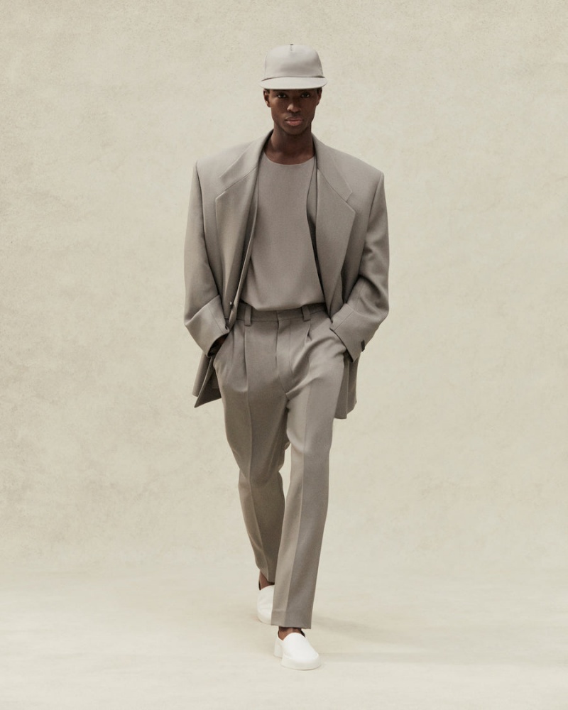 Fear Of God Wool Suit Pant Dusty Concrete | FOG-SN593394